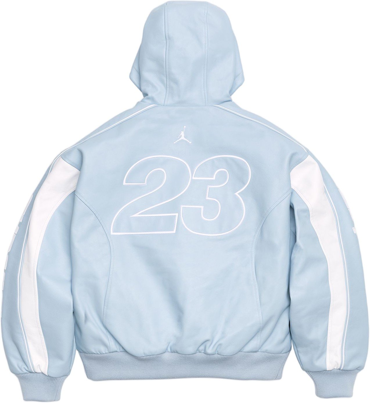 Supreme®/Jordan® Hooded Leather Jacket view 9